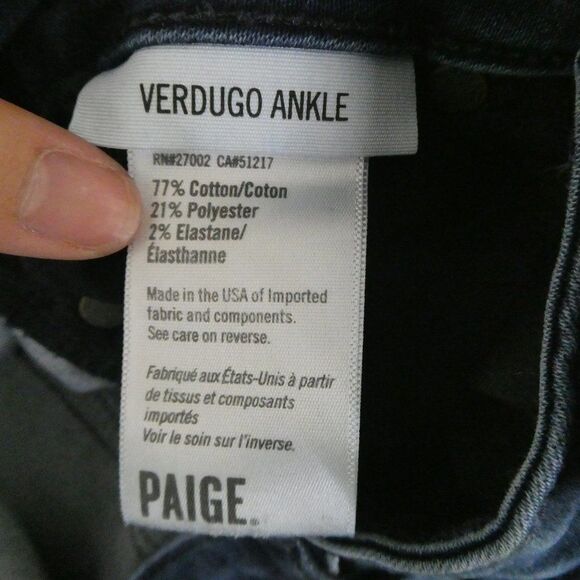 PAIGE Paula Verdugo Ankle Skinny Jeans Size 27 EUC - Picture 3 of 8